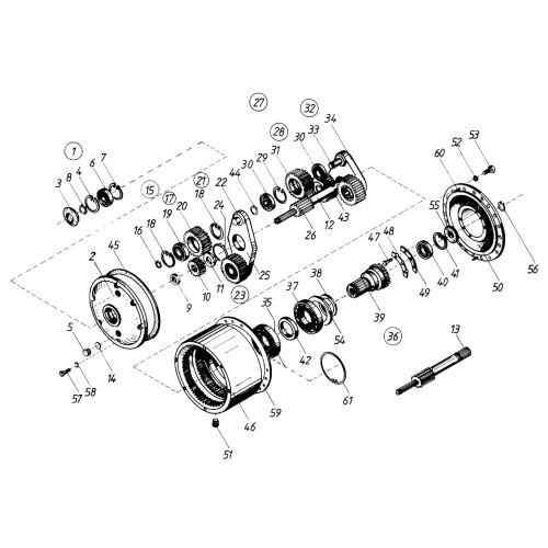 Редуктор болгарского тельфера MPM305 г/п 1-2 т